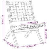 Folding Garden Chairs 2 pcs with Table Black Solid Wood 3214219