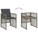 11 Piece Garden Dining Set with Cushions Grey Poly Rattan 3210752