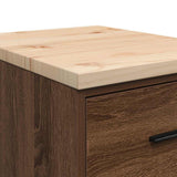 Garage Storage Cabinet Brown Oak 40x51x85 cm Solid Wood Pine 860595