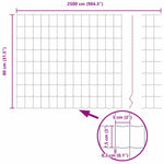 Fence with Posts Green 0.8 x 25 m Steel 3336011