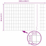 Fence with Posts Green 0.8 x 25 m Steel 3336011