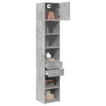 Slim Storage Cabinet Concrete Grey 40x42.5x225 cm Engineered Wood 3281283