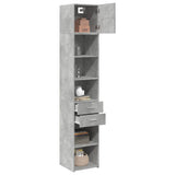 Slim Storage Cabinet Concrete Grey 40x42.5x225 cm Engineered Wood 3281283