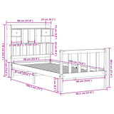 ZNTS Bookcase Bed without Mattress White 90x190 cm Single Solid Wood Pine 3321730