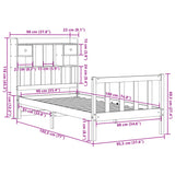 Bookcase Bed without Mattress White 90x190 cm Single Solid Wood Pine 3321730