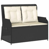 Garden Bench Black Poly Rattan 3394458