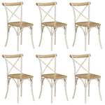 Cross Chairs 6 pcs White Solid Mango Wood 278772