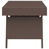 ZNTS Foldable Side Table Brown 60x40x38 cm Poly Rattan 319409