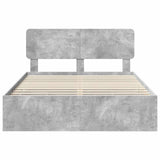 Bed Frame Concrete Grey 150 x 200 cm Engineered Wood 3412174