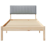 Bed frame Brown and light grey 90 x 190 cm Solid pine wood 878714