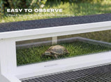 Wooden Tortoise House, Tortoise Enclosure with Clear Observation Window, Top Opening, Multiple T3398P617017