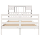 Bookcase Bed without Mattress White 135x190 cm Doouble Solid Wood Pine 3321929