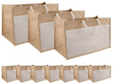 Jute Handbags with Pocket 10 pcs 42 x 33 x 19 cm 42012291