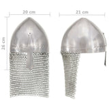 Knight Helmet Antique Replica LARP Silver Steel 286211