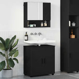 Bathroom Furniture Set 2 pcs Black Engineered wood & Metal 3392934