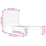 Bed Frame White Solid pinewood Small Single Durable Bed Frame 3104569