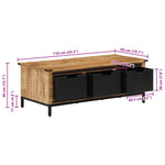 ZNTS Coffee Table with Drawers 110x50x40 cm Solid Wood Mango 374053