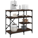 Baker's Rack Brown Oak 90x40x84 cm Engineered Wood and Metal 845425