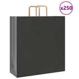 Paper Bags 250 pcs with Handles Black 45x17x48 cm 4101877