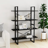 Book Cabinet Black Solid pine wood, metal Large Book Cabinet 806486