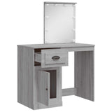 Dressing Table with LED Lights Grey Sonoma 90x42x132.5 cm 834976