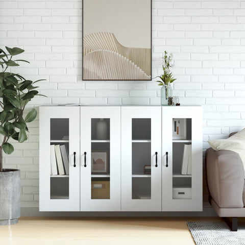Wall Mounted Cabinets 2 pcs White Engineered Wood 3197905