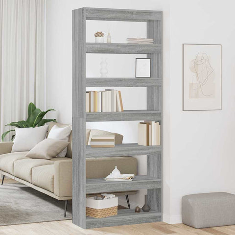 Bookcase Other Grey sonoma 80 x 30 x 198 cm Engineered wood 3388356