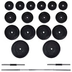 Workout Bench with Weight Rack, Barbell and Dumbbell Set 60.5kg 275362