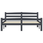 ZNTS Bed Frame without Mattress Dark Grey Solid Pinewood 140x200 cm 322092