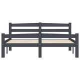 ZNTS Bed Frame without Mattress Dark Grey Solid Pinewood 140x200 cm 322092