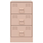 ZNTS Bedside Cabinet Pink 34.5x39x62 cm Steel 841777