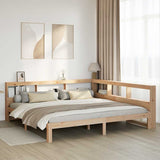 Bookcase Bed without Mattress 200x200 cm Solid Wood Pine 3324370