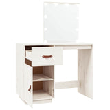 Dressing Table with LED White 95x50x133.5 cm Solid Wood Pine 820093
