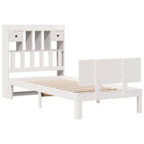 Bookcase Bed without Mattress White 75x190cm Solid Wood Pine 3322677