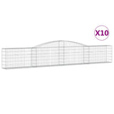 Arched Gabion Baskets 10 pcs 400x30x60/80 cm Galvanised Iron 3146848