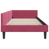 Corner Bed Frame with Headboard Wine Red 90 cm x 190 cm Velvet 42016148