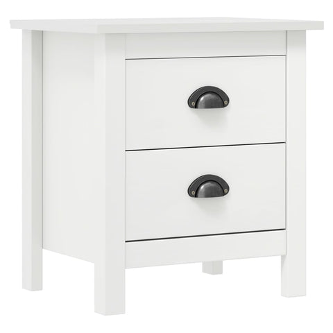 ZNTS Bedside Cabinet Hill White 46x35x49.5 cm Solid Pine Wood 288904