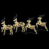 LED Reindeers 4 pcs 80 LEDs Multicoulur 44 x 18 x 65.5 cm PET 3399386
