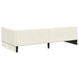 Corner Bed Frame with Headboard Cream 100 cm x 200 cm Velvet 42016098