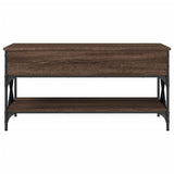 ZNTS Coffee Table Brown Oak 100x50x50 cm Engineered Wood and Metal 845360