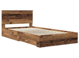 Bed Frame with Headboard Old Wood 100 x 200 cm Engineered Wood 3411348