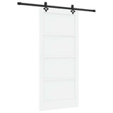 Sliding Door 93 x 202 cm Engineered Wood White and Black 3450120