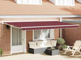 Awning Frame Burgundy 400 x 200 cm Polyester with PU coating 3329811