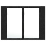 Bathroom Mirror Cabinet with Shelf Black Oak 60 x 12 x 45 cm 862550