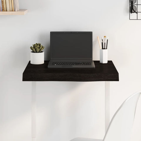Table Top Dark Brown 60x40x cm Treated Solid Wood Oak 3156409