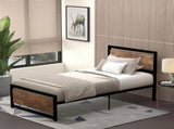 Single Size Metal Bed Frame with Headboard & Footboard, Strong Slat Support Solid Bedstead Base w/ T3398P344674