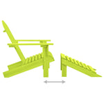Garden Adirondack Chair with Ottoman Solid Fir Wood Green 315866