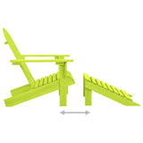 Garden Adirondack Chair with Ottoman Solid Fir Wood Green 315866