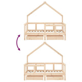 Kids Bed Frame with Drawers 70x140 cm Solid Wood Pine 834540