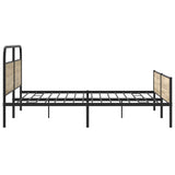Metal Bed Frame without Mattress Smoked Oak 193x203 cm 3318682